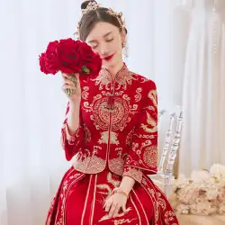 Xiuhe 服 2023 新しい花嫁の結婚式の中国のウェディングドレストースト服小型ビッグサイズ 2022 Xiuhe 女の子