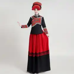 雲南李民族少数民族の伝統的な女性のドレス ロング スカート刺繍日常生活トーチ フェスティバル パフォーマンス衣装