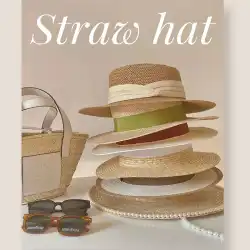 ラフィア麦わら帽子女性の夏の海辺フラットトップ日焼け止め太陽の帽子ビーチ漁師帽子海辺の写真わら織り帽子