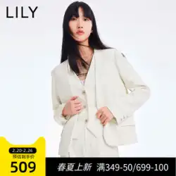 LILY2022 夏の新しい婦人服のニッチなデザインのシックな襟のないルーズなファッションの偽のツーピースのスーツのジャケットの女性