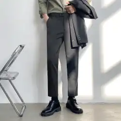 ズボン メンズ ビジネス フォーマル 春秋 メンズ ドレープ カジュアル 韓国版 九点式スーツ パンツ スリムフィット パンツ 伸縮性あり