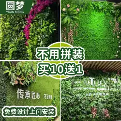 緑の植栽壁シミュレーション植物バルコニー造花壁装飾芝緑化人工芝ネット赤バイオニック背景