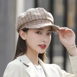 帽子の女性の2023年の新しい春と秋の日焼け止め日よけファッション大きな頭囲の韓国語バージョンの太陽のアヒルの舌八角形のベレー帽