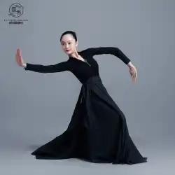 チベット ダンス黒練習スカート女性芸術テスト モンゴル少数民族新疆ダンス ビッグ スイング スカート パフォーマンス衣装 Hongyan