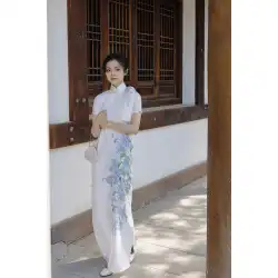 終わらない夏 | ワンピース 織りシルクジャガード 30代 中華民国 レトロロングチャイナドレス 期間限定 2023年に会いましょう