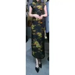 昔の改善されたチャイナ ドレス中国風オレンジ 25