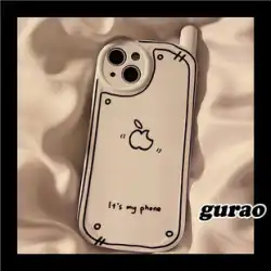 Gurao シンプルな手描きの PHS に適した Apple 14promax 携帯電話ケース iPhone13 新しい 12 シリコン 11 女性 xr ニッチ 14plus クリエイティブ 13pro 落下防止保護カバー 14