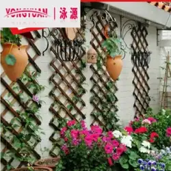 屋外中庭の庭の装飾バルコニー壁掛けラッククライミングラタンラック多機能植物無垢材グリッドグリッドフラワーラック