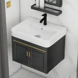 シンプルな壁掛けセラミック洗面台コンビネーション小さなアパート洗面台洗面台バスルーム洗面台コーナー