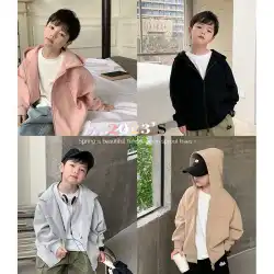 Yuanyuanjia 子供服ボーイズセータージャケット春と秋の子供のジャケット 2023 新しいベビーフード付きトップ外国風