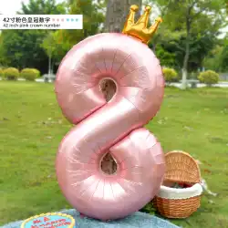 42インチ 大型 ピンク クラウン アルミフィルム デジタル 子供 1歳の誕生日 パーティー 風船 飾り 百日 宴会 アレンジ