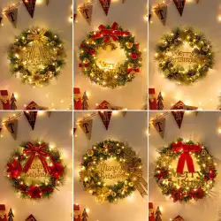 クリスマスの飾り リース ドア ハンギング リース シーン レイアウト クリスマス ツリー リング ハンギング オーナメント ペンダント ドア デコレーション ハンギング デコレーション アイデア