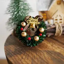 クリスマス ミニ リース ケーキ ドールハウス デコレーション マイクロ ランドスケープ ミニ シーン DIY 小屋 クリスマス ベーキング デコレーション