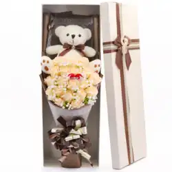 漫画の花シミュレーション石鹸ローズフラワーギフトボックス Dr. Bear 送信ガールフレンド同級生の告白誕生日卒業写真ギフト
