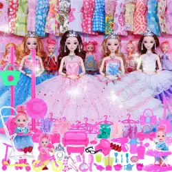 ドレスアップトングルバービー人形ビッグギフトボックスセット王女のウェディングドレスの女の子の子供のおもちゃの誕生日プレゼントの布