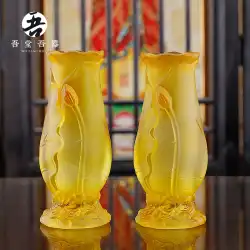 仏壇用ガラス花瓶 観音菩薩花瓶 家庭用食卓用 仏前飾り 仏殿参拝 仏用品