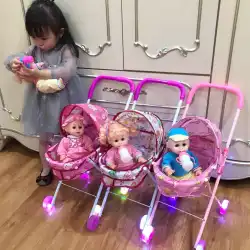 子供のおもちゃのカート人形女の子ままごとハンドプッシュシミュレーションショッピングカートベビーベビー誕生日ギフト