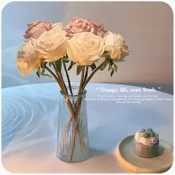 ライチ バラ 造花 シミュレーション フラワーアレンジメント 食卓 卓上 リビング 飾り しっとり感 飾り アレンジメントフラワー ドライフラワー ブーケ
