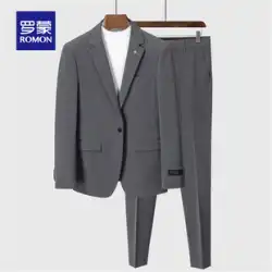 Romon スーツ スーツ男性の韓国スタイル カジュアル スーツ ジャケット プロフェッショナル スリム フォーマル ドレス最高の男新郎ウェディング ドレス