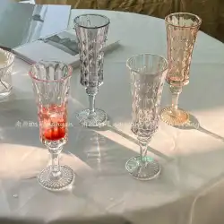 ニッチ イン フレンチ エンボス ゴブレット レトロ シャンパン カップ 高価値 ホーム 女性 赤ワイングラス グラス 水カップ