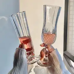 イン風ガラスエンボスシャンパングラス赤ワイングラスゴブレット高級外国ワインワイングラス水グラスホーム