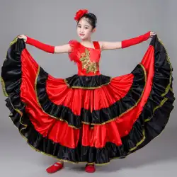 新しい子供の女の子スペイン闘牛ダンスビッグスイングスカートオープニングダンスパフォーマンス衣装ステージダンサードレス