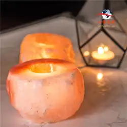 ローソク足 ヒマラヤの塩の燭台 クリスタルソルトランプ キャンドルディナー ロマンチックなキャンドルライト 原石 仏の装飾飾り