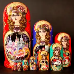 ロシアのマトリョーシカ 10 層焼漆バスウッド手工芸品誕生日子供旅行記念品