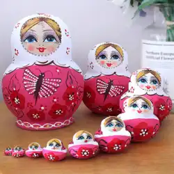 10 層ロシアのマトリョーシカ人工塗装バスウッド ヨーロッパ スタイルの家の装飾年次会議コンパニオン ギフト子供のおもちゃ