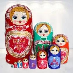 ロシアのマトリョーシカ 10 層クリエイティブ誕生日ギフト装身具子供の木製おもちゃクラフト装飾旅行のお土産