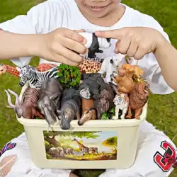 高品質のシミュレーション動物モデル子供のおもちゃ動物園 3 野生の世界 4 森の赤ちゃん教育認知セット