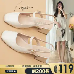 Baotou サンダルの女性の 2023 年の新しい夏のファッションのハイヒールのフランスの妖精の厚いかかとのメリージェーンの単一の靴の小さな香り