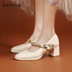 Daphne ハイヒールの女性の 2023 新しい夏の女性の靴メリージェーンの革の靴レトロな女性の靴フレンチスタイルの靴