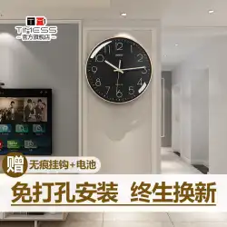 TIMESS クロック 掛け時計 リビングルーム ホーム ファッション クリエイティブ ミュート フリー パンチング ウォール シンプル クォーツ 電子時計