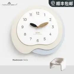 noridongsan パンチのないクリーム風時計家庭用時計の装飾 2023 新しい壁時計リビングルーム
