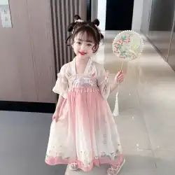 韓服ガール子供のサマードレス 2023 新しい子供服中国風のスーパー妖精のスカートベビー古代スタイルの唐装