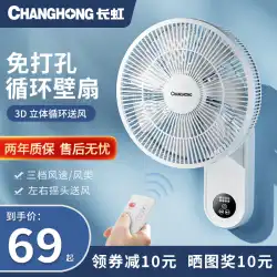 Changhong Bi ファン壁掛け扇風機家庭用強力なビッグ風吊りファン小型リモコンシェイキングヘッド吊り壁ファン