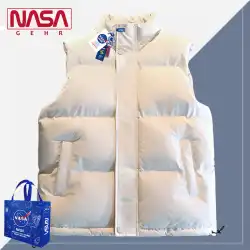 NASA 提携 アメリカンベスト メンズ 秋冬 ゆったり トレンド ブランド 大きいサイズ カジュアル ベスト ダウン 綿パン ジャケット