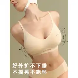 無地筋肉美品猫耳カップ外部拡張胸下着女性の小さな胸を見せるために集まって大きなソフトサポートシームレスブラジャーコミック胸