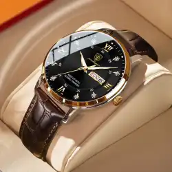 スイス EBOHR メンズ腕時計防水夜光ダブルカレンダービジネスメンズ機械式時計超薄型クォーツ時計