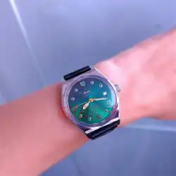 アンティーク在庫北京時計工場双城機械式時計手動巻きチェーングリーンブルーダイヤルミラーメンズ腕時計
