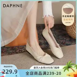 ダフネシングルシューズ女性の春と秋 2023 新しいフランスの優しいイブニングシューズ平底白エンドウ豆の靴母の靴