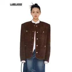 [ROARINGWILD] Leihu 秋冬新レトロエレガントチェック柄タッセルボタンスーツジャケットトレンディな女性