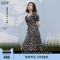 【Victoria Songと同じスタイル】LILY2023夏新作フレンチ花柄パフスリーブプリントワンピース