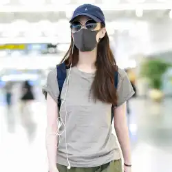 ニーニーヤンミと同じ花グレーの Tシャツの女性の半袖ルーズ 2023 新しい韓国版の夏の潮の純粋な綿のトップ