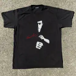 Bruce Lee ブルース・リー クラシック レトロ 半袖 Tシャツ ストリート ルーズ オーバーサイズ コットン ラウンドネック 半袖