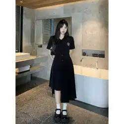 黒澤 Xuanqi 2023 夏の新ドレス女性の脂肪 mm 痩身カレッジスタイル年齢を減らすイレギュラーヘムロングスカート