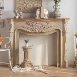 アメリカのレトロな暖炉の装飾キャビネット廊下ポーチテーブル壁に対して写真撮影の装飾小道具ヨーロッパのエンボス加工暖炉の棚