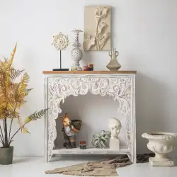 ヨーロピアンスタイルの模擬暖炉フレーム装飾キャビネットヴィラレトロ古いアーチ型ポーチテーブルリビングルームひびの入ったテーブル棚