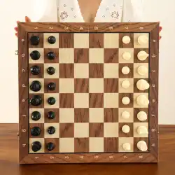 チェス木製折りたたみチェス盤磁気白黒チェスの駒小中学生トレーニング競技特別チェスチェス